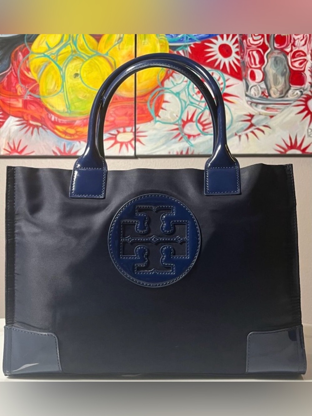 Tory Burch Ella Tote Bag - EUC Navy